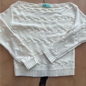 White off the Should Sweater